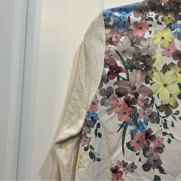 Ted Baker Women’s Miyyaa Decadence Woven Open Front Cardigan Cream Floral Size 1 - Picture 4 of 10